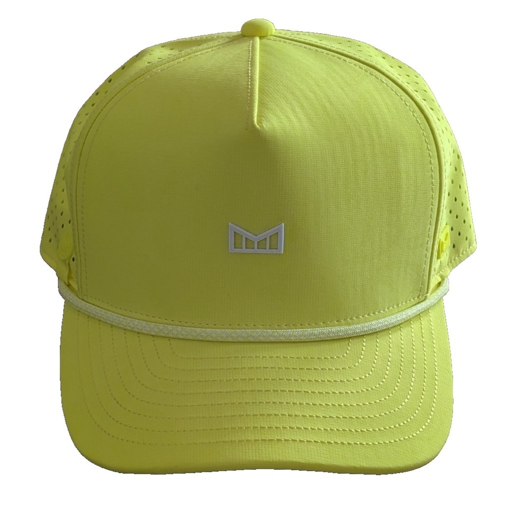 Melin Hydro Odyssey Links Neon Yellow Snapback Hat Mens Golf Water Resistant NWT